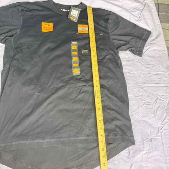 Ariat Rebar Men's sz Medium Black Short Sleeve Workman Working Dog Shirt NWT - Picture 12 of 12